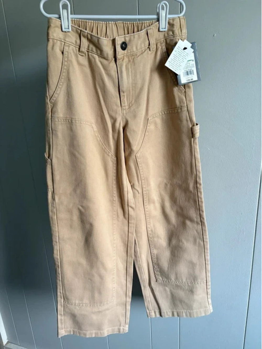 Girls size 8 Cream Art Class Pants New, Wide Leg Cargo